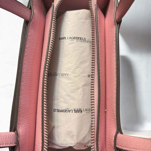 KARL LAGERFELD MAYBELLE PARIS SATCHEL/CROSSBODY BAG PINK BLUSH MULTI NWT - Picture 7 of 7